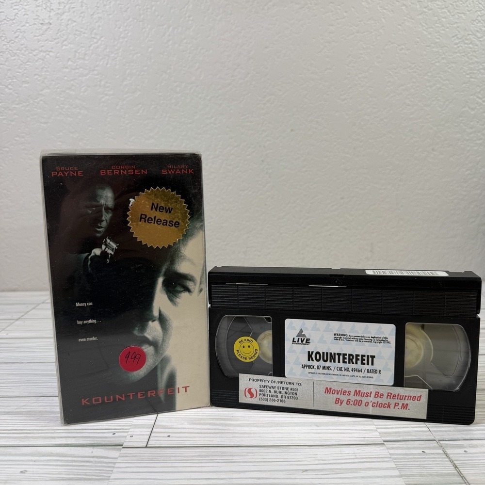 Kounterfeit VHS Bruce Payne, Corbin Bernsen, Hilary Swank John Mallory Asher